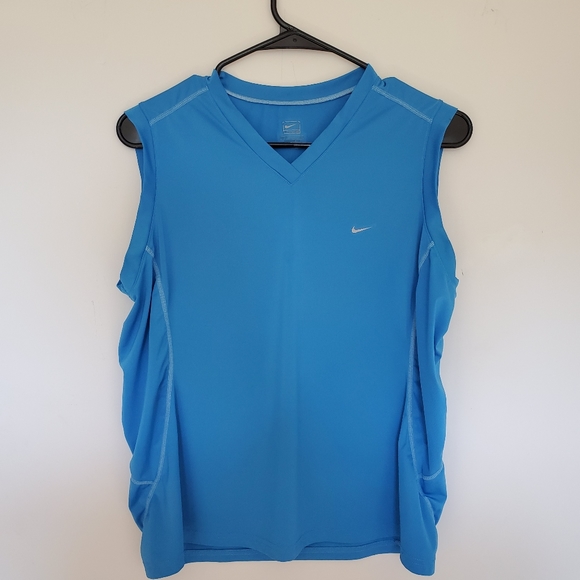 Nike Tops Nike Blue Sleeveless Running Shirt Poshmark